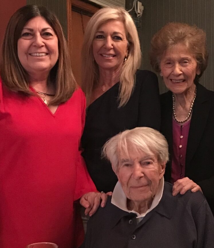 Photo of Mafalda DiMango with her father, mother and sister