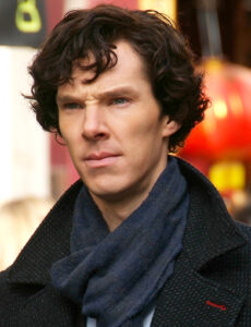 Chinatown, London. Benedict Cumberbatch during filming of Sherlock.