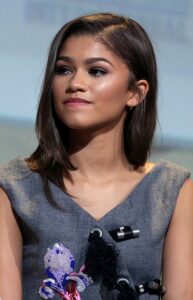 Zendaya speaking at the 2016 San Diego Comic-Con International in San Diego, California.