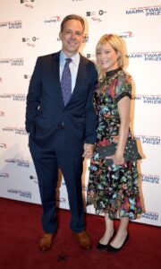Jake Tapper and his wife Jennifer Marie Brown arrive for the 20th Annual Mark Twain Prize at the Kennedy Center in Washington. Photo: Andrew Caballero Reynolds Source: Getty Images 