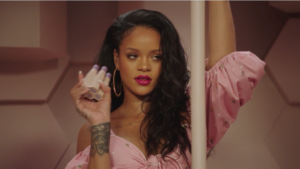 Rihanna in a promotional video for Fenty Beauty in 2018