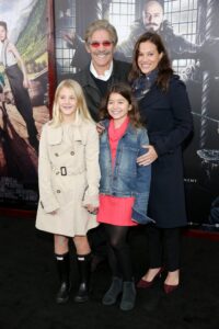 NEW YORK, NY – Photo of Geraldo Rivera and Erica Michelle Levy attend “Pan” premiere at Ziegfeld Theater on October 4, 2015 in New York City with daughter Solita Liliana Rivera (right).