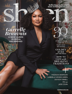Photo of Beauvais on the cover of Sheen Magazine’s November/December 2020 issue