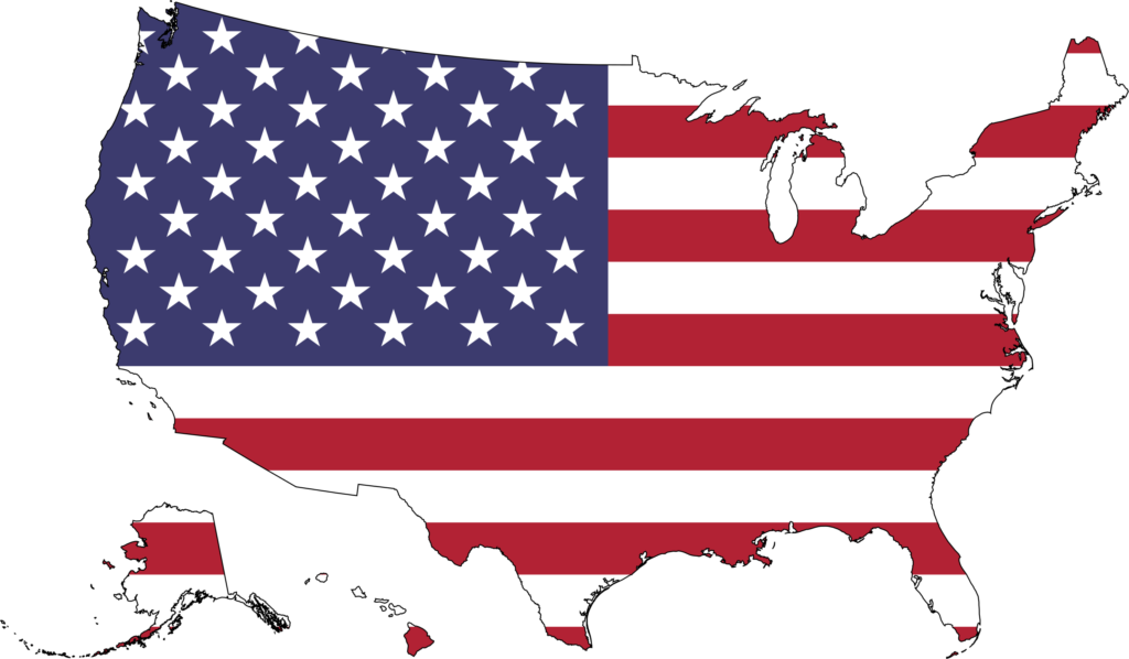 USA Flag Map Photo
